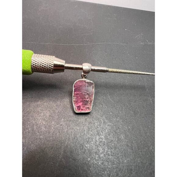 NEW Pink bi color tourmaline sterling silver pendant 2.32 grams - Picture 8 of 9